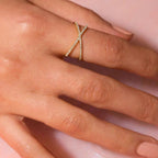 Mia Gold Diamond Cross Ring