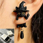Black Cat Middle Finger Earring