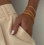 14K Gold-Plated Signature Gold Bracelet Stack — 5 Piece Set