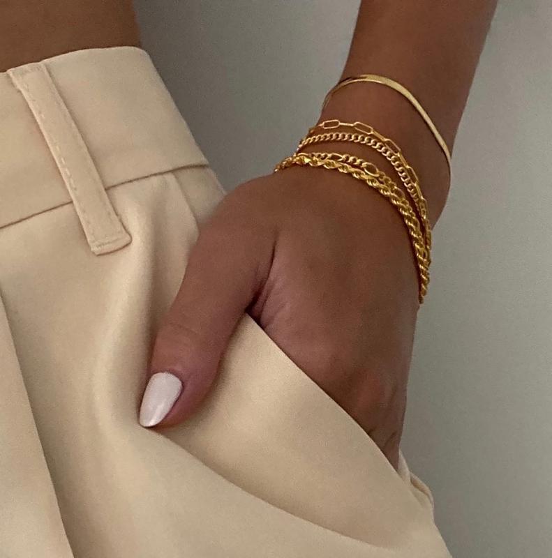 14K Gold-Plated Signature Gold Bracelet Stack — 5 Piece Set