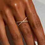 Mia Gold Diamond Cross Ring