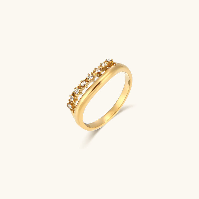 Alia Diamond Simulant Gold Ring