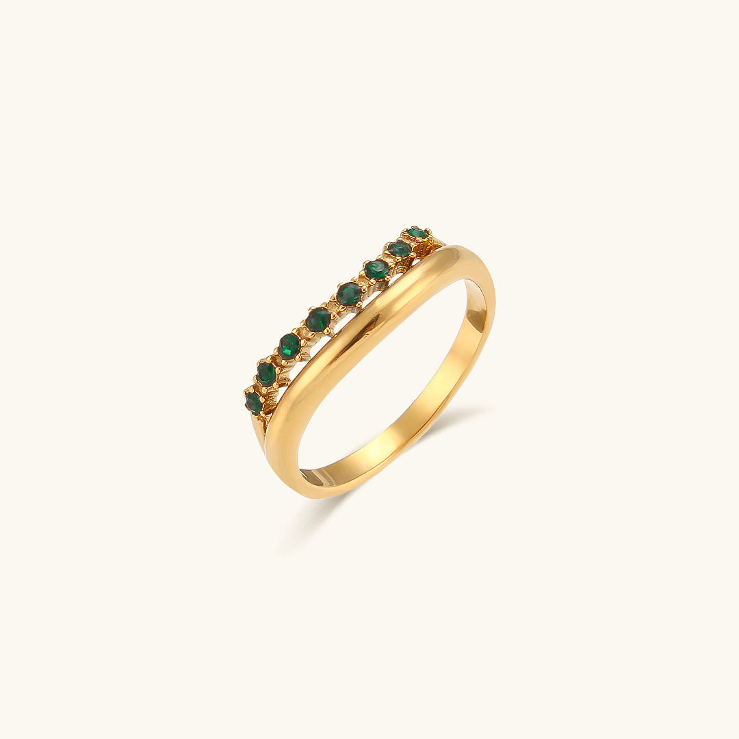 Alia Diamond Simulant Gold Ring