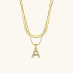 Nea Layered Gold Initial Letter Necklace
