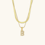 Nea Layered Gold Initial Letter Necklace