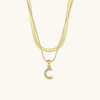 Nea Layered Gold Initial Letter Necklace
