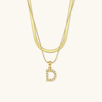 Nea Layered Gold Initial Letter Necklace