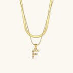 Nea Layered Gold Initial Letter Necklace