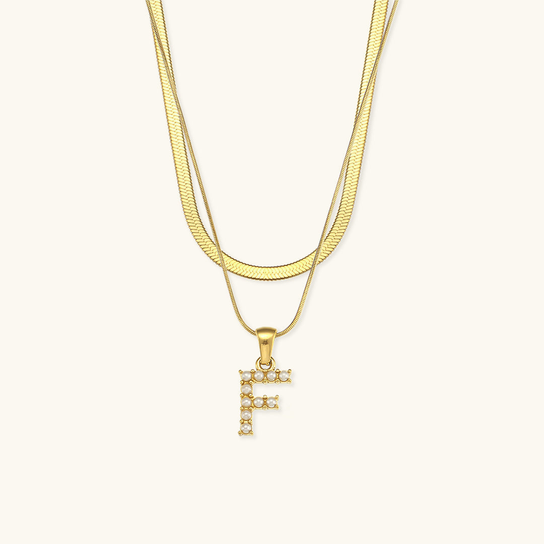 Nea Layered Gold Initial Letter Necklace
