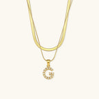 Nea Layered Gold Initial Letter Necklace