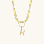 Nea Layered Gold Initial Letter Necklace