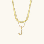 Nea Layered Gold Initial Letter Necklace