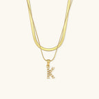 Nea Layered Gold Initial Letter Necklace