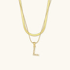 Nea Layered Gold Initial Letter Necklace