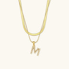 Nea Layered Gold Initial Letter Necklace