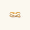 Mia Gold Diamond Cross Ring
