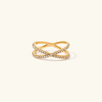 Mia Gold Diamond Cross Ring