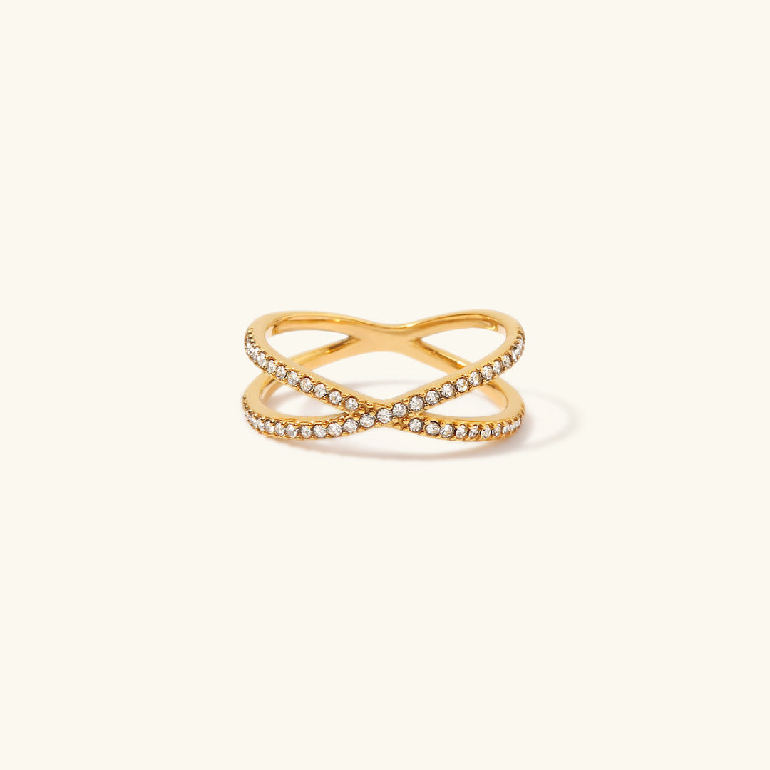 Mia Gold Diamond Cross Ring