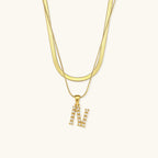 Nea Layered Gold Initial Letter Necklace