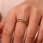 Alia Diamond Simulant Gold Ring