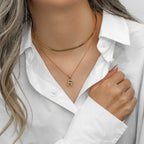 Nea Layered Gold Initial Letter Necklace