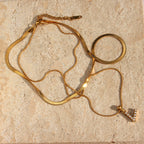 Nea Layered Gold Initial Letter Necklace