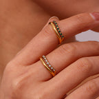 Alia Diamond Simulant Gold Ring