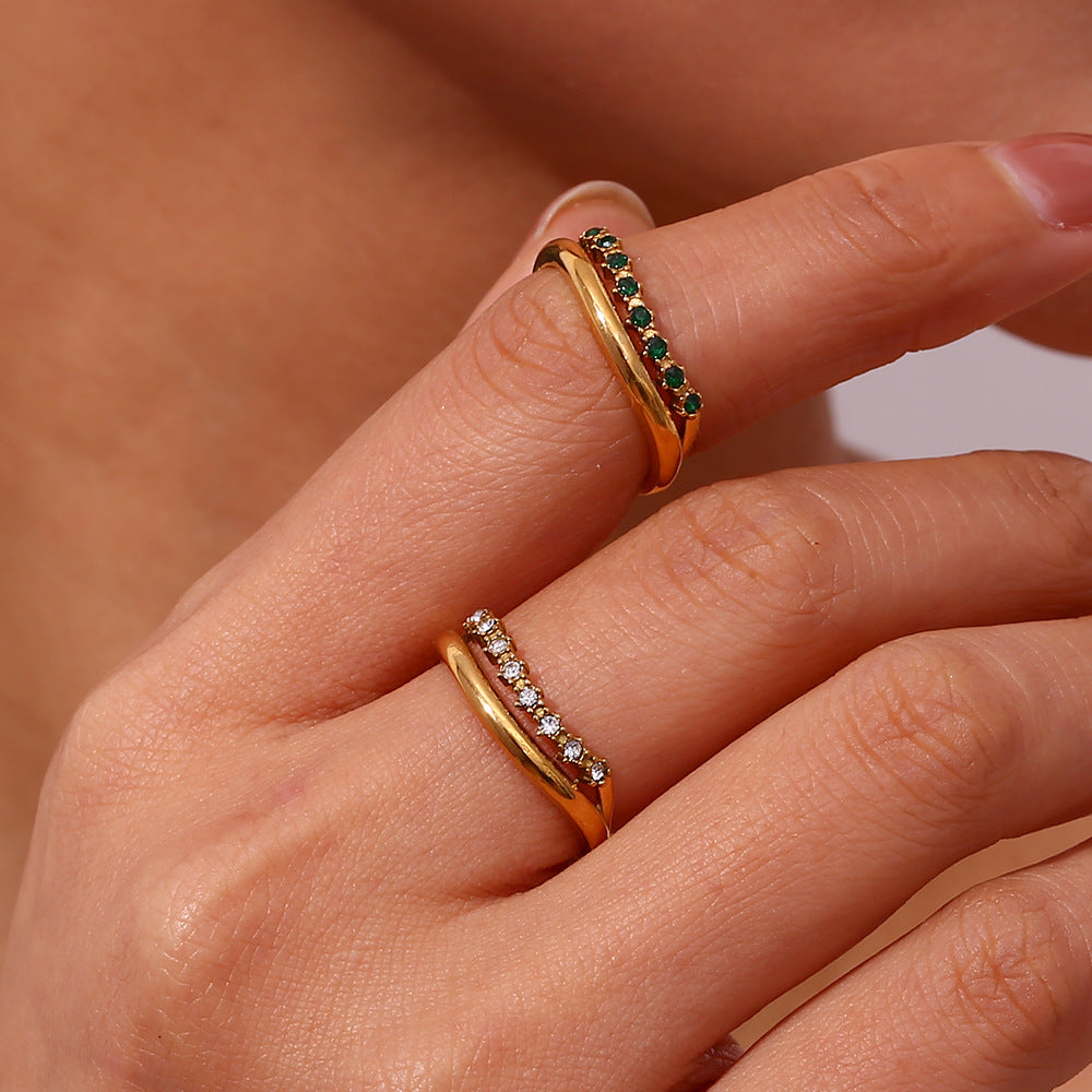 Alia Diamond Simulant Gold Ring