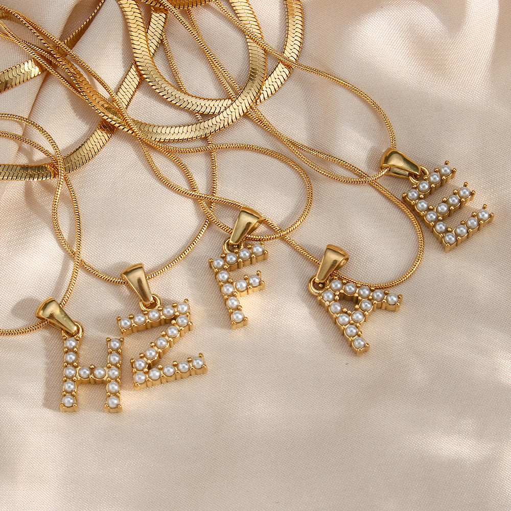 Nea Layered Gold Initial Letter Necklace