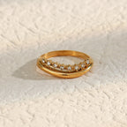 Alia Diamond Simulant Gold Ring