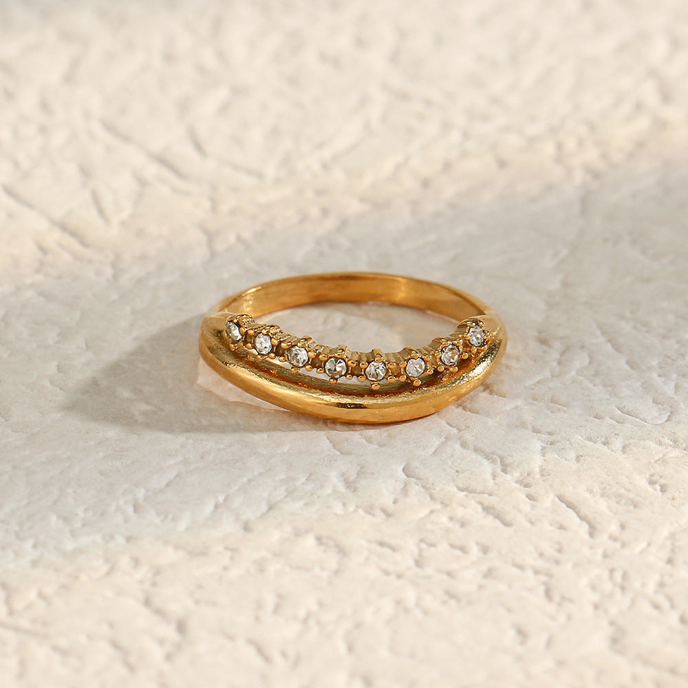 Alia Diamond Simulant Gold Ring