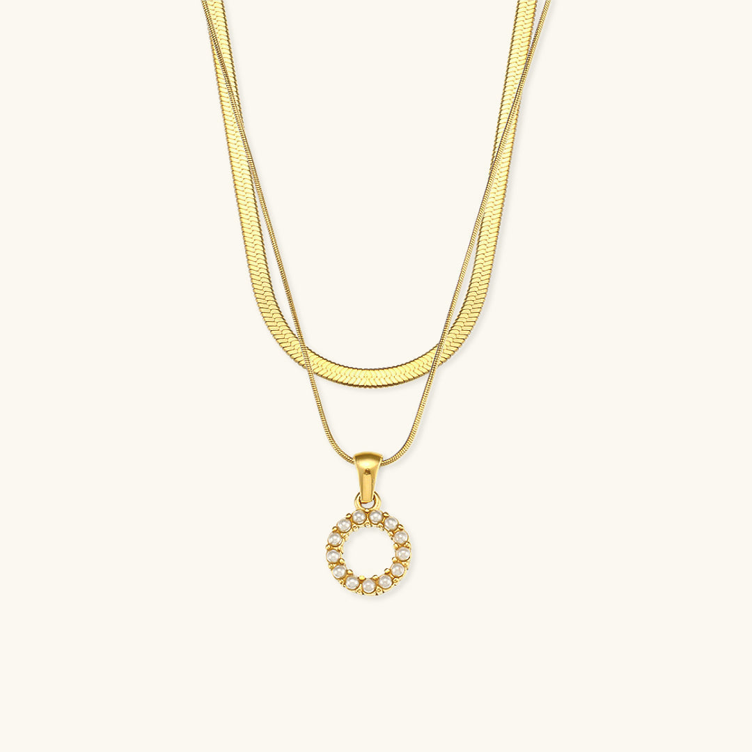 Nea Layered Gold Initial Letter Necklace