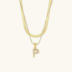 Nea Layered Gold Initial Letter Necklace