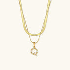 Nea Layered Gold Initial Letter Necklace