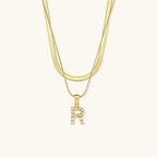 Nea Layered Gold Initial Letter Necklace
