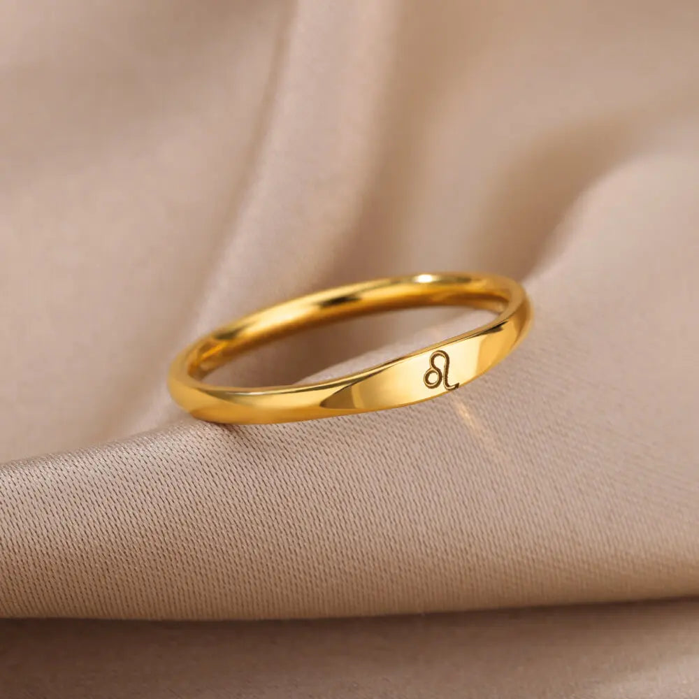 LEO ZODIAC GOLD RING