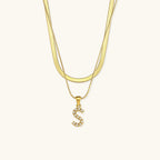 Nea Layered Gold Initial Letter Necklace