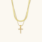 Nea Layered Gold Initial Letter Necklace