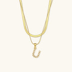 Nea Layered Gold Initial Letter Necklace