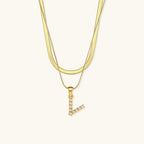 Nea Layered Gold Initial Letter Necklace