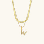 Nea Layered Gold Initial Letter Necklace