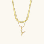 Nea Layered Gold Initial Letter Necklace
