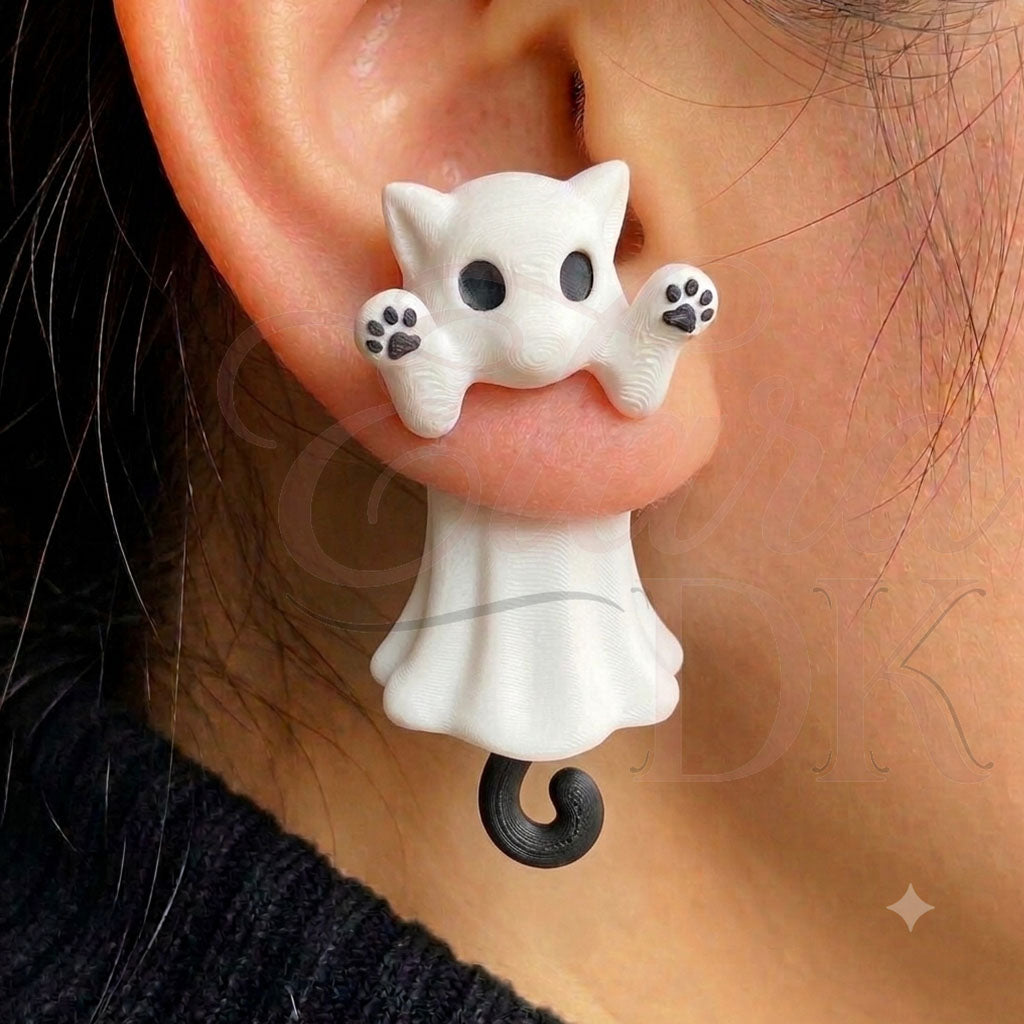 Black Cat Middle Finger Earring