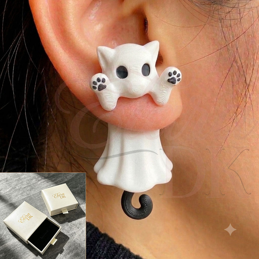 Black Cat Middle Finger Earring