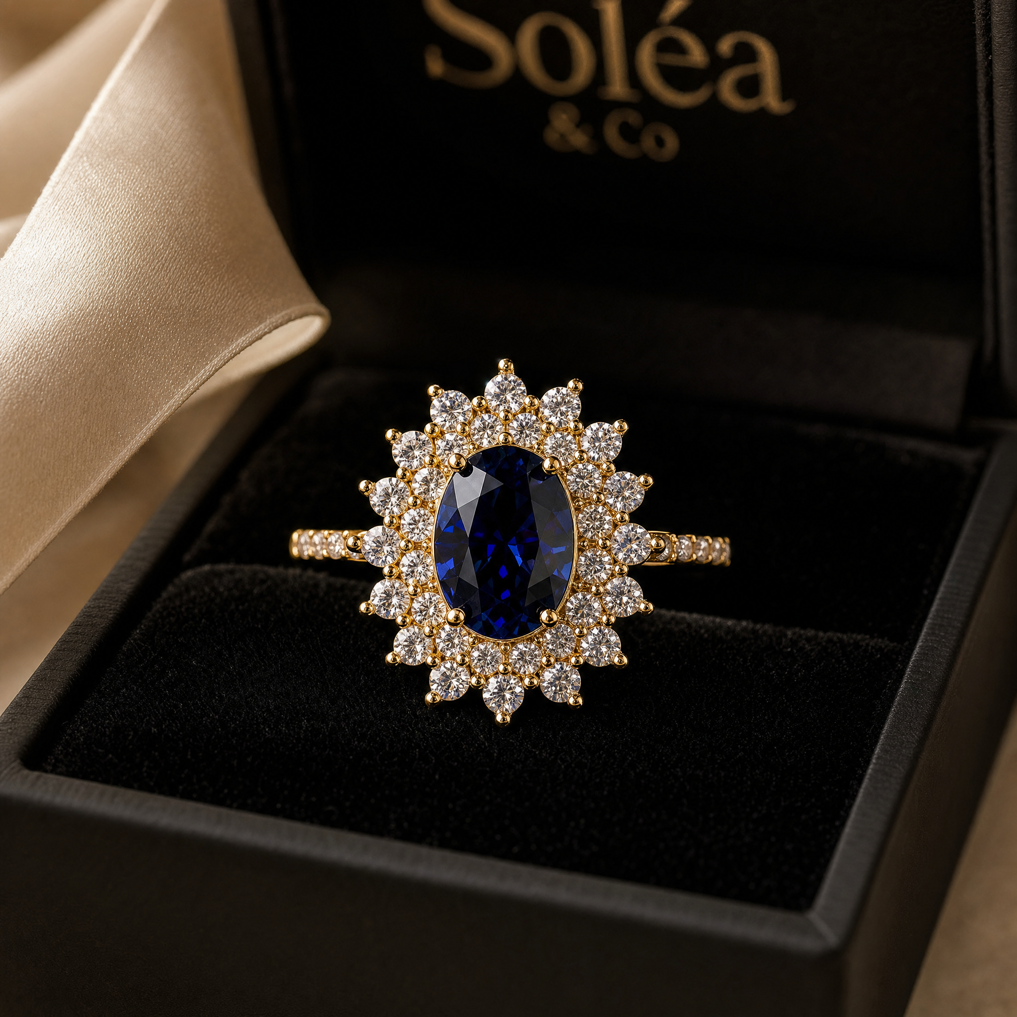 (VIP) Royal Halo Sapphire Ring